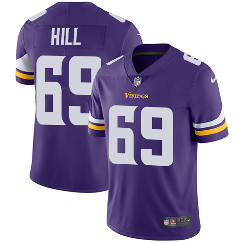 Minnesota Vikings #69 Limited Rashod Hill Purple Nike NFL Home Men Jersey Vapor Untouchable->minnesota vikings->NFL Jersey